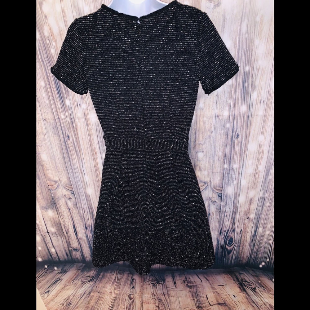 Loft Black Tweed Dress with Frayed Hem NWOT - Picture 7 of 7